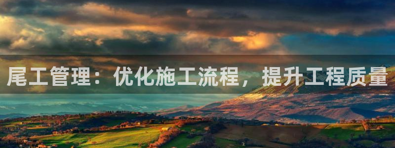 先锋娱乐电子游戏：尾工管理：优化施工流程，提升工程质量