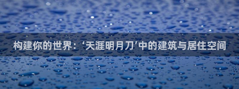 先锋娱乐游戏大厅下载：构建你的世界：‘天涯明月刀’中的建筑与居住空间