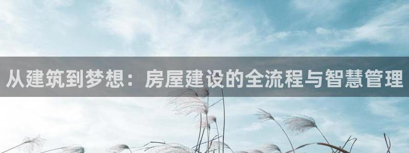先锋娱乐资讯：从建筑到梦想：房屋建设的全流程与智慧管理