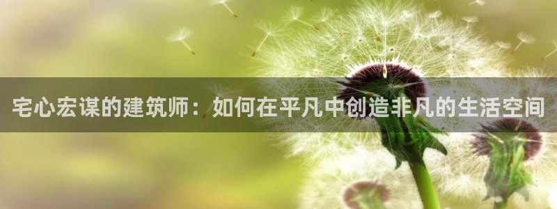 先锋娱乐剪辑：宅心宏谋的建筑师：如何在平凡中创造非凡的生活空间