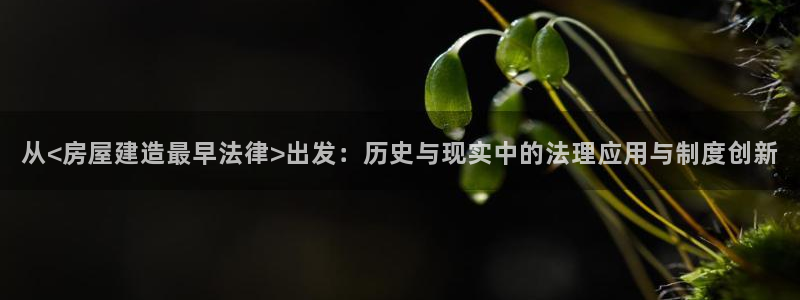 大连先锋娱乐：从<房屋建造最早法律>出发：历史与现实中的法理应用与制度创新