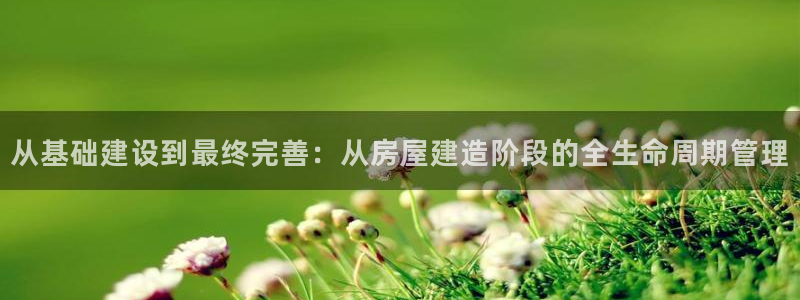 澳门先锋娱乐：从基础建设到最终完善：从房屋建造阶段的全生命周期管理